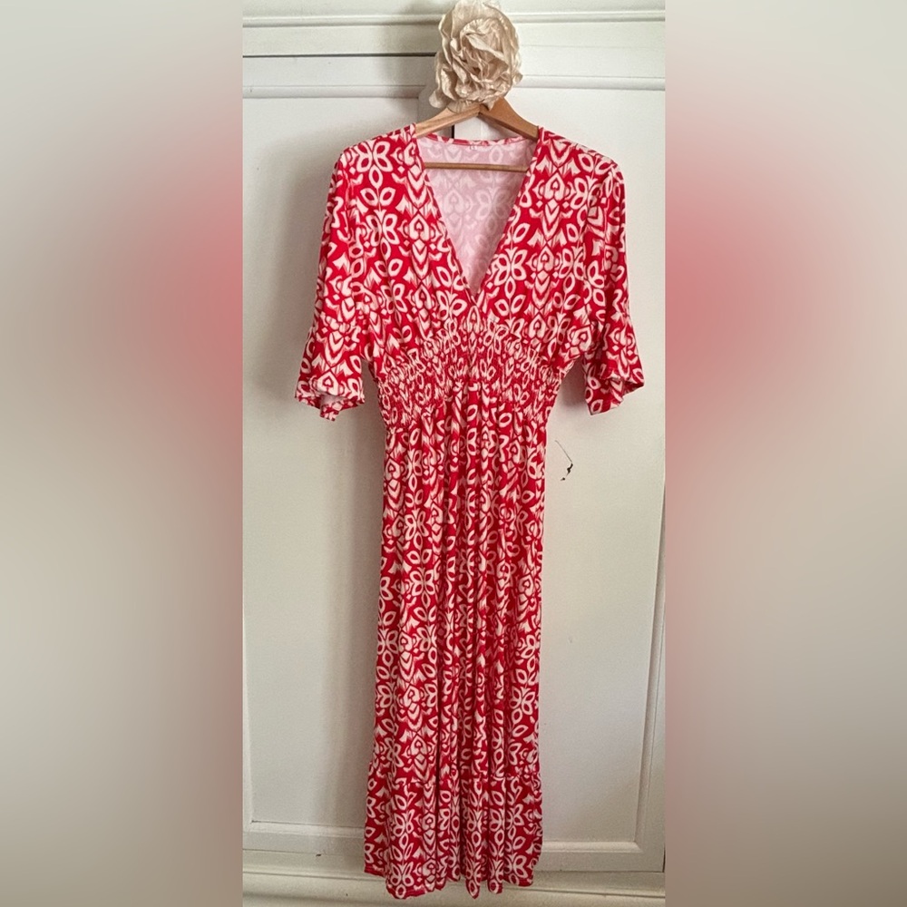 Red Floral Women's Dress